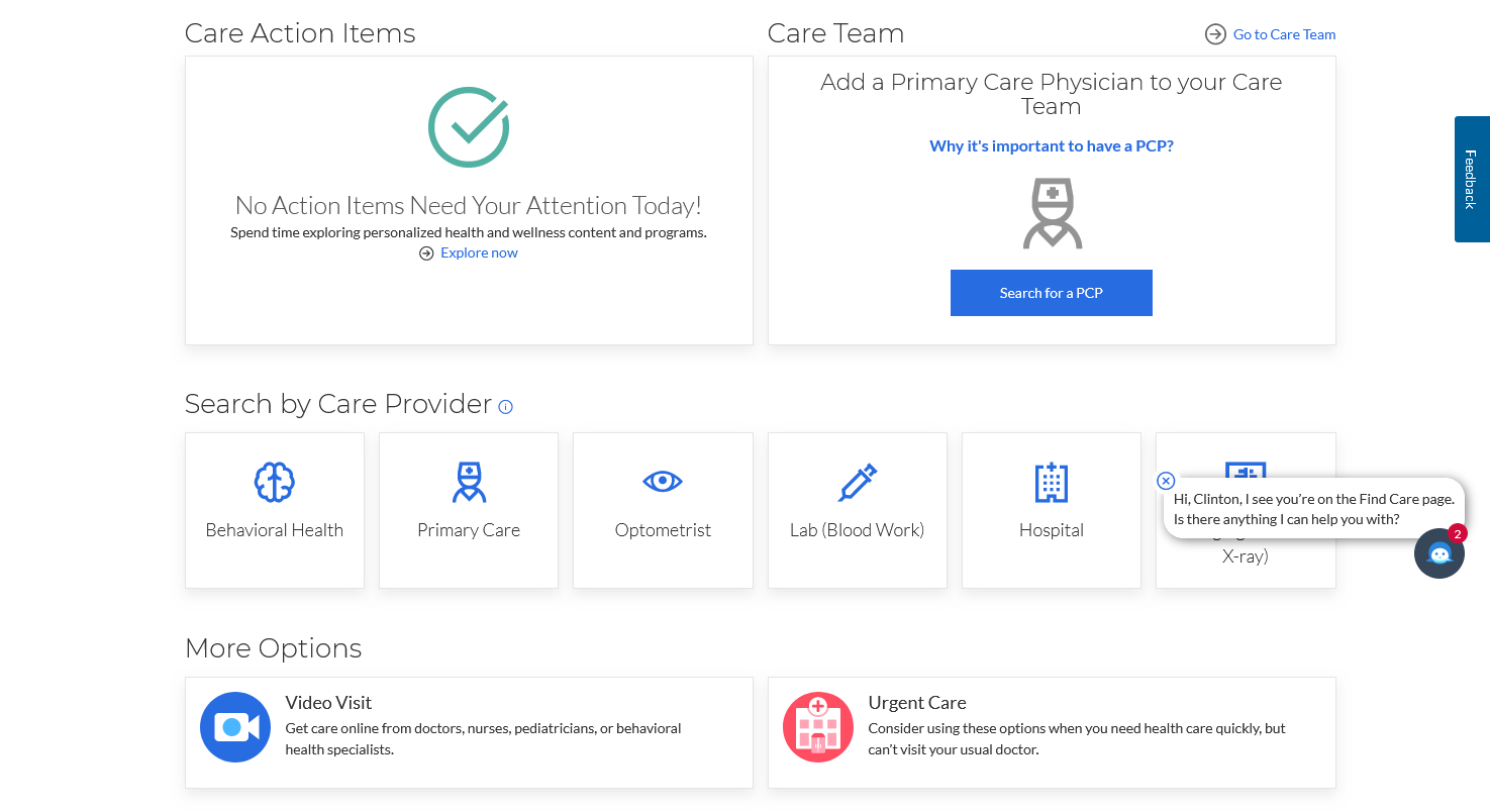 Anthem Find Care Page