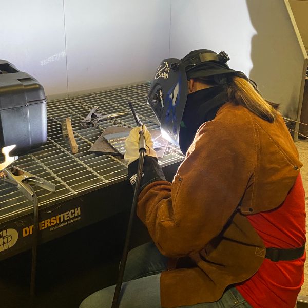 Student welding