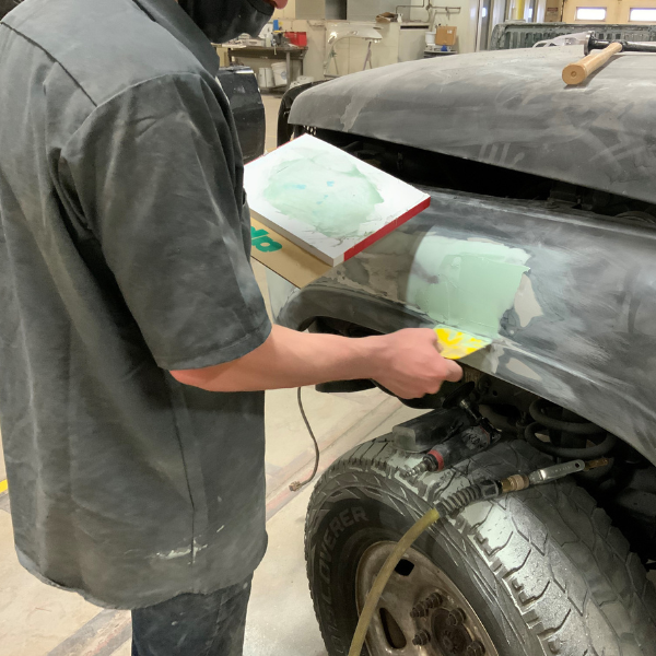 Student finishing car