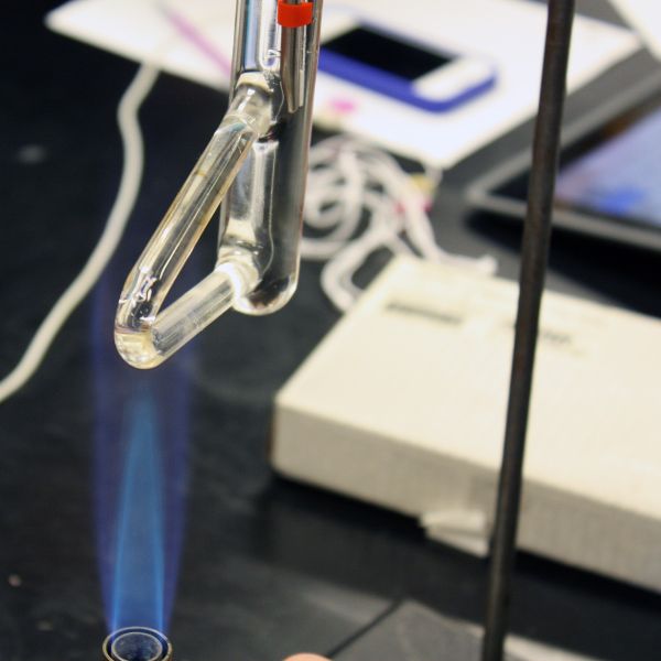 Burner and flame in biotechnology lab