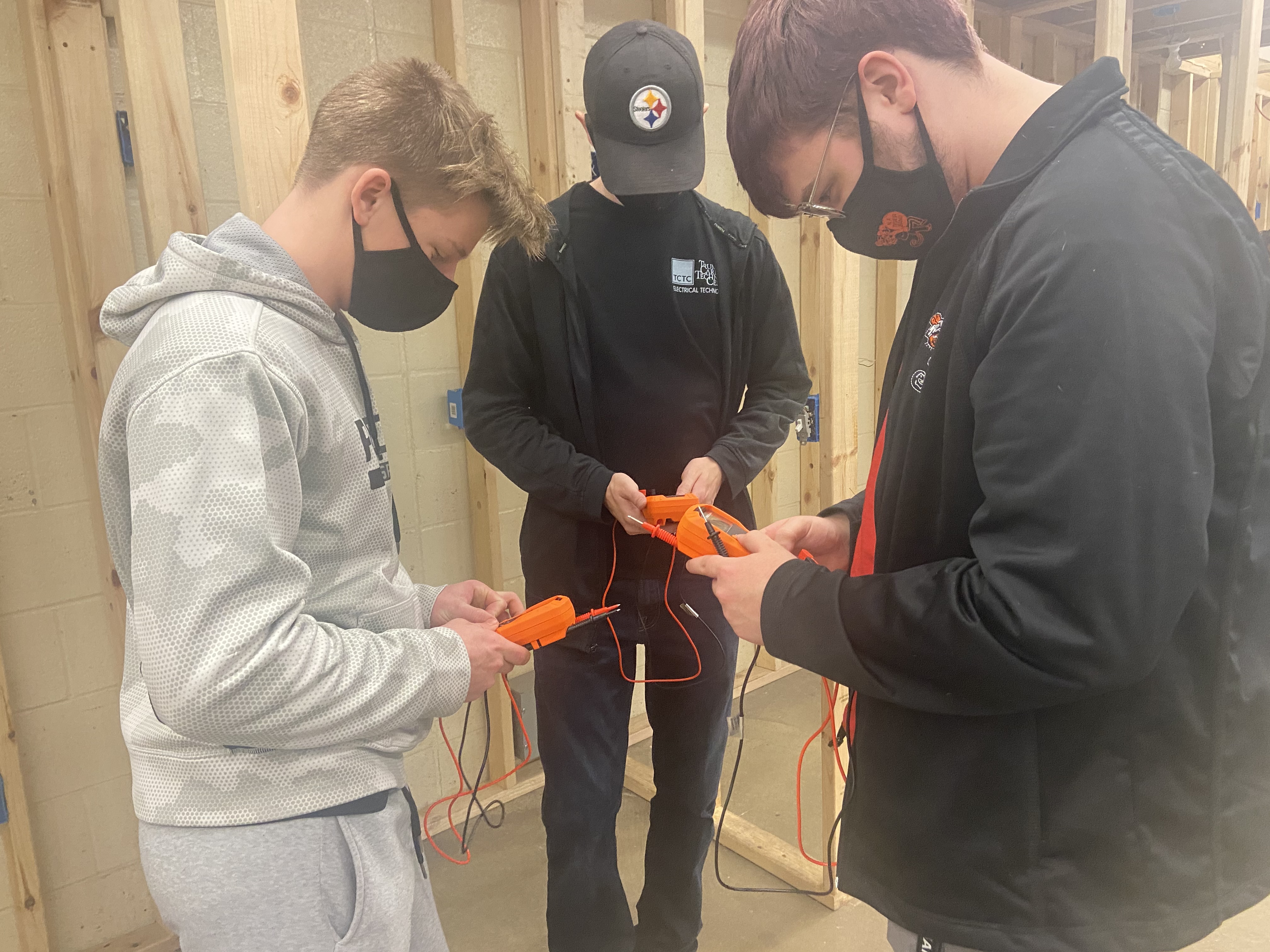 Students working in electrical