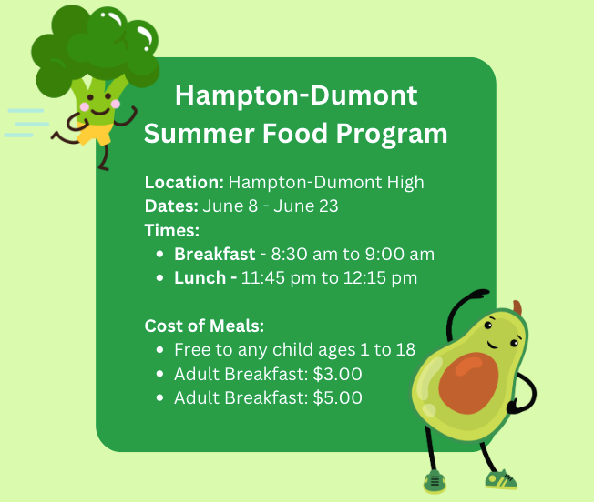 Summer Food Service Program HamptonDumont Community School District