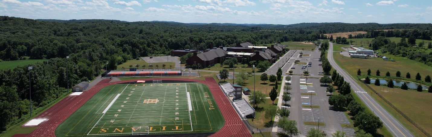 drone footage of football field