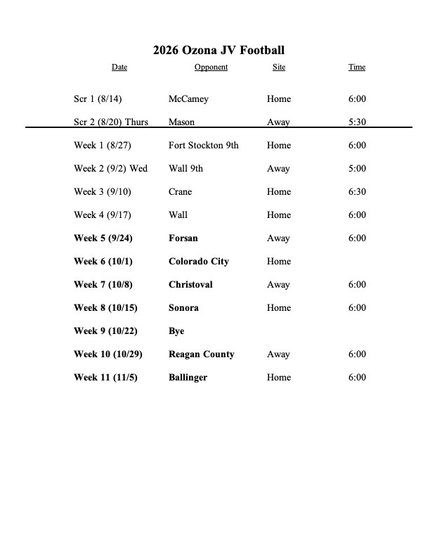 schedule