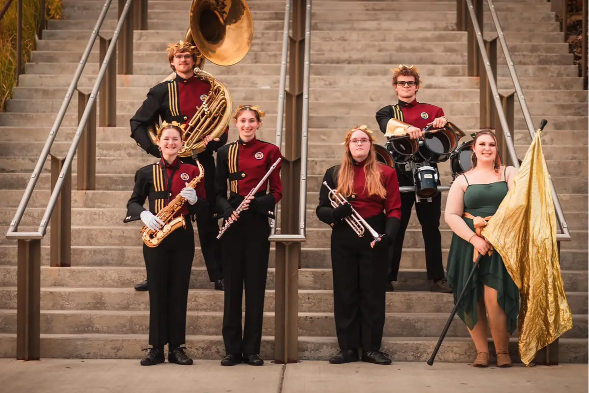 Marching Band Leaders on the Steps