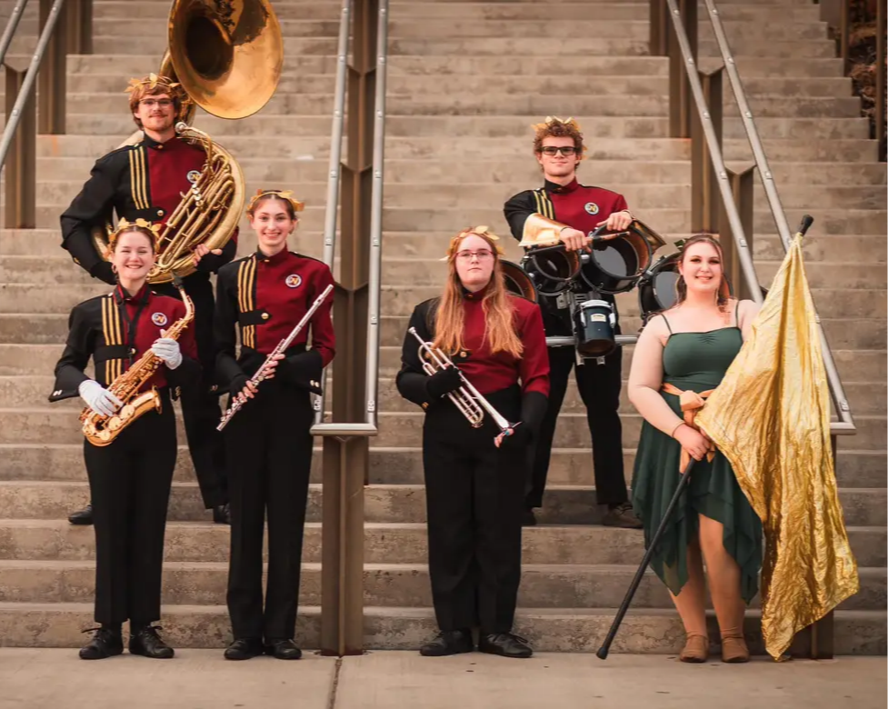 Marching Band Leaders on the Steps