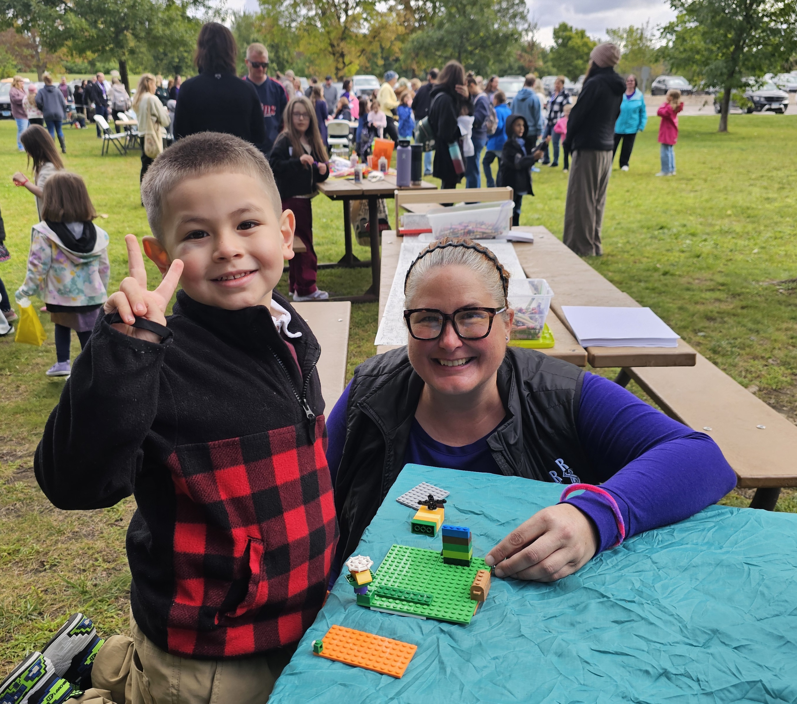 Open House student with legos