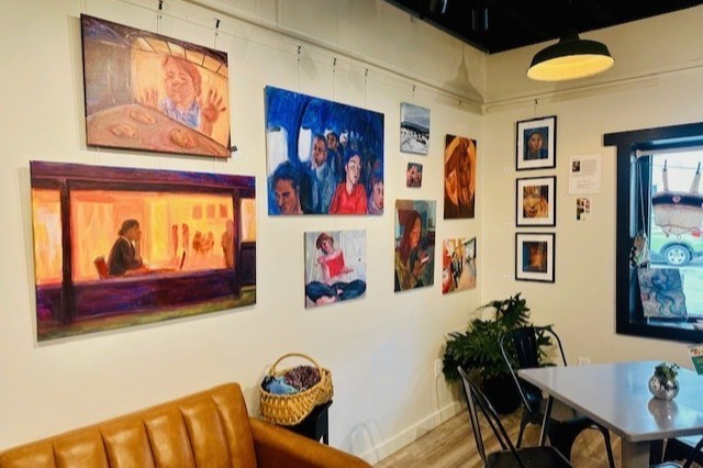 cafewithartgalleryonwallfromstudentsatbshs