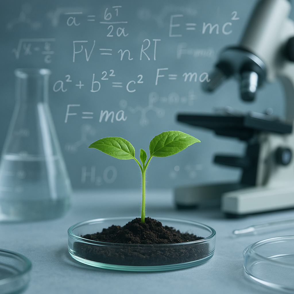 plantwithscienceequationsaround