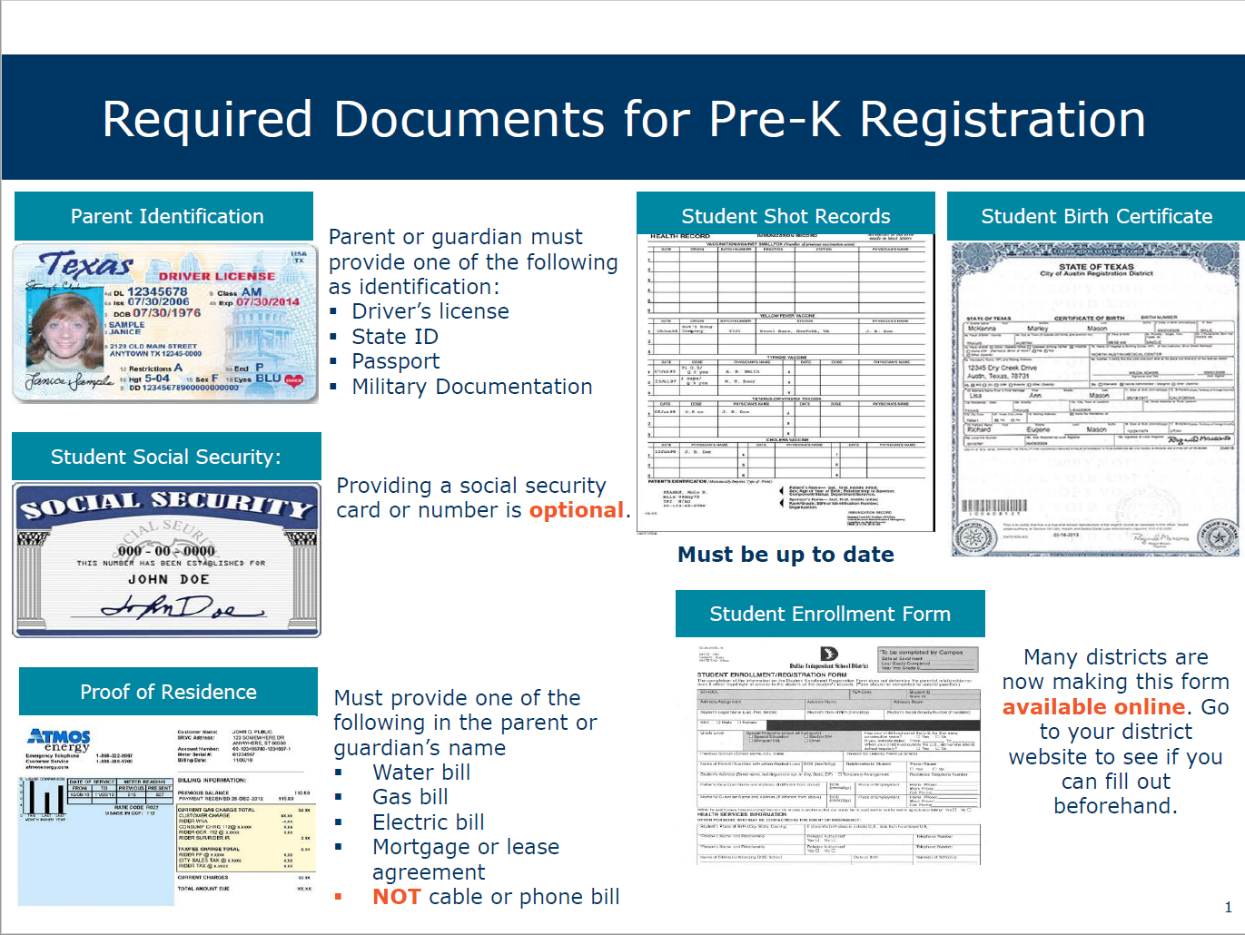 prek registration required documents page 1