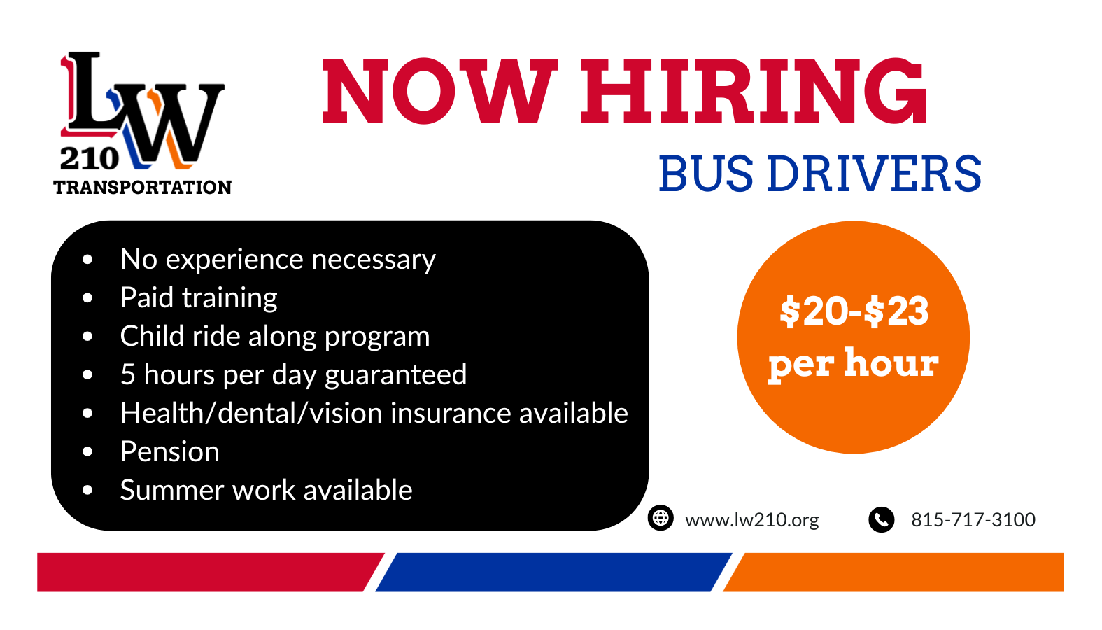 Now Hiring Bus Drivers
