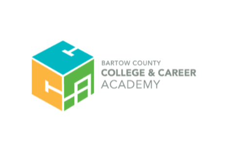 A logo featuring a cube with blue, green, and yellow faces. Below the cube, the text reads "Bartow County College & Career Academy".
