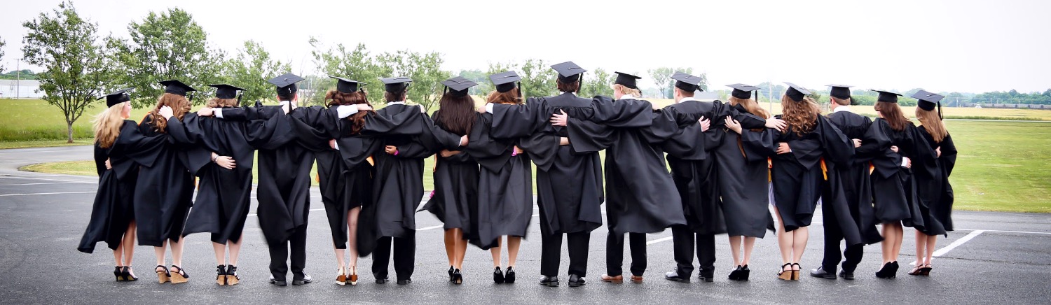 Students in cap and gown