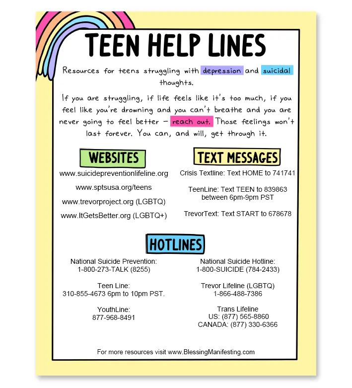 teen help lines