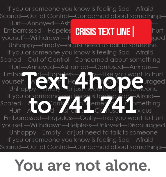 Text 4hop to 741 741