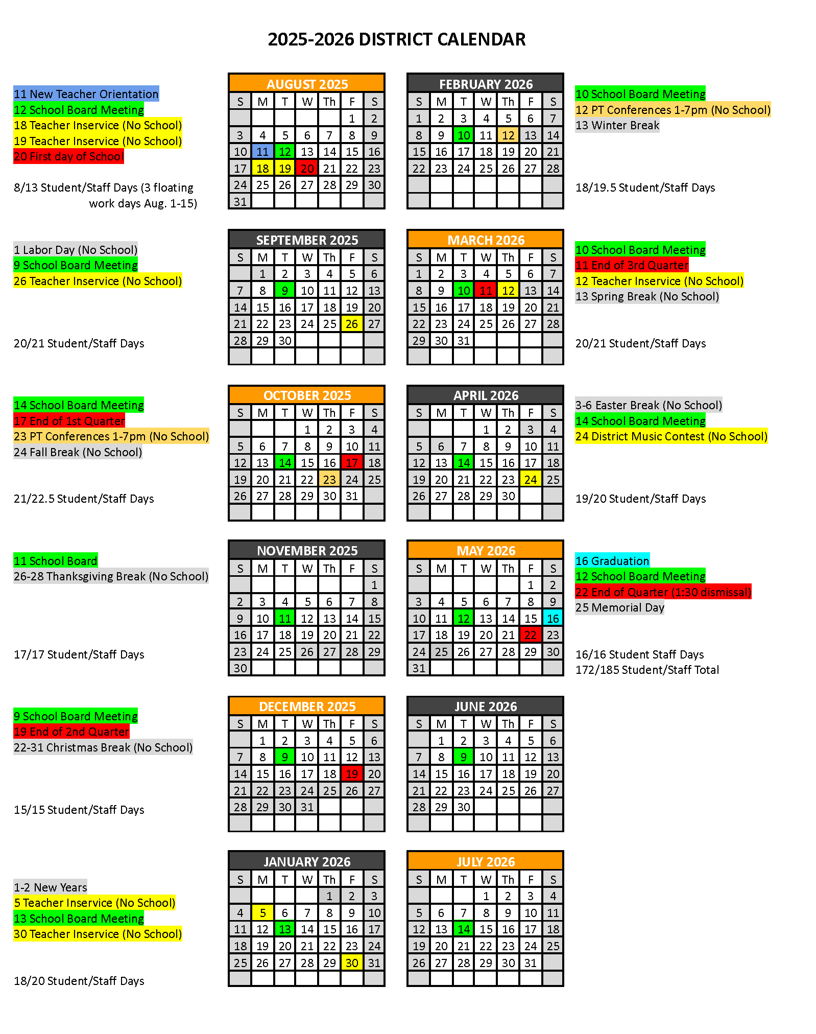 district calendar