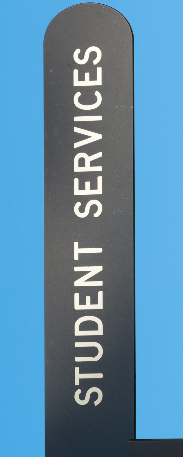 Picture of street sign saying "Student Services"