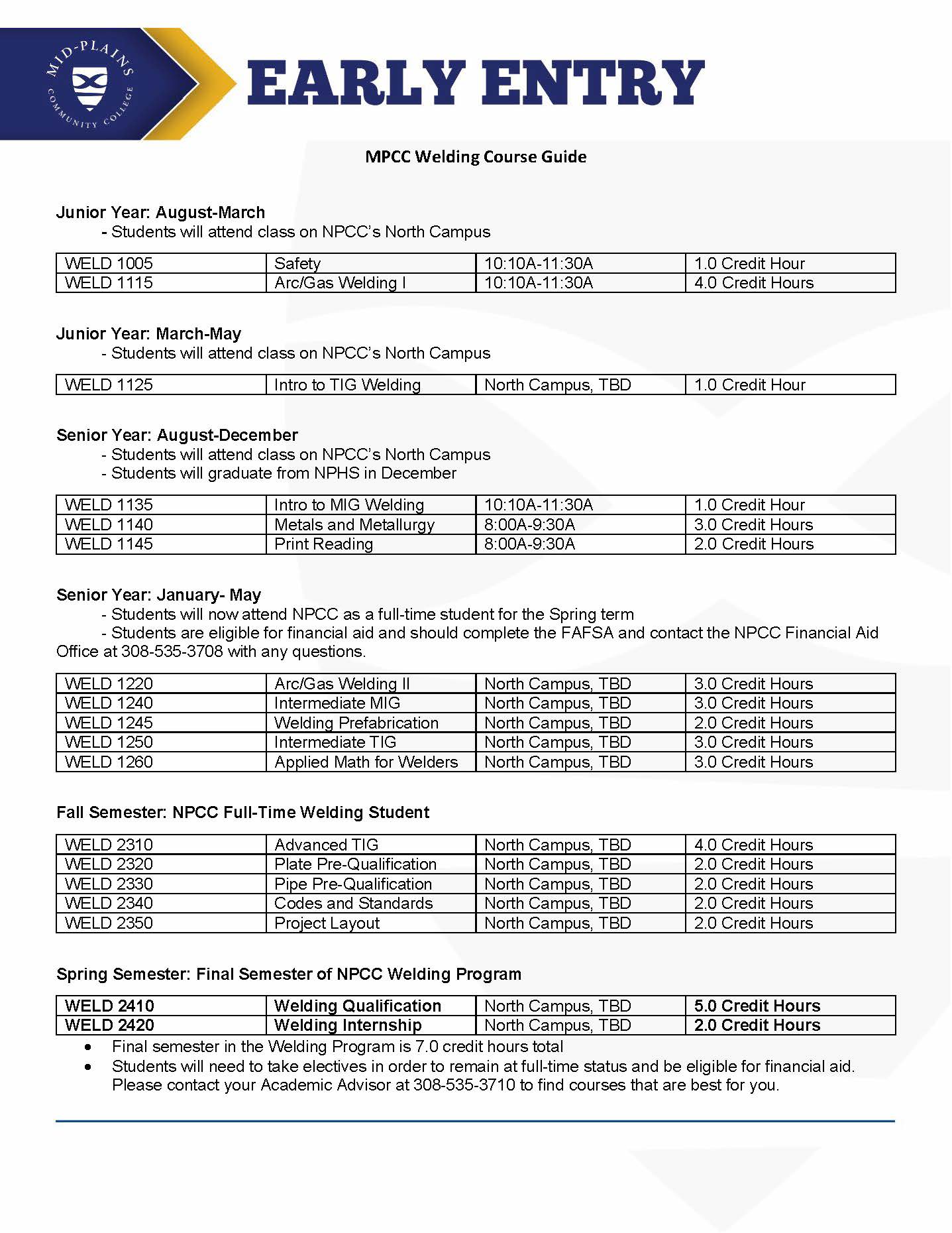 MPCC Welding Program Information Sheet