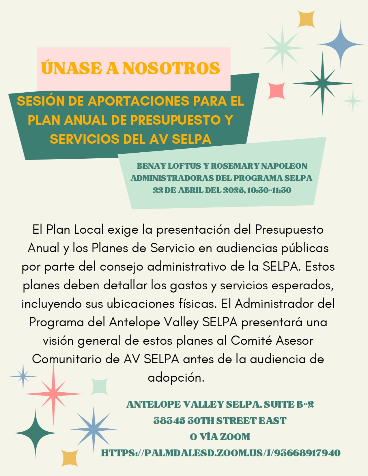 AV SELP Budget Meeting 