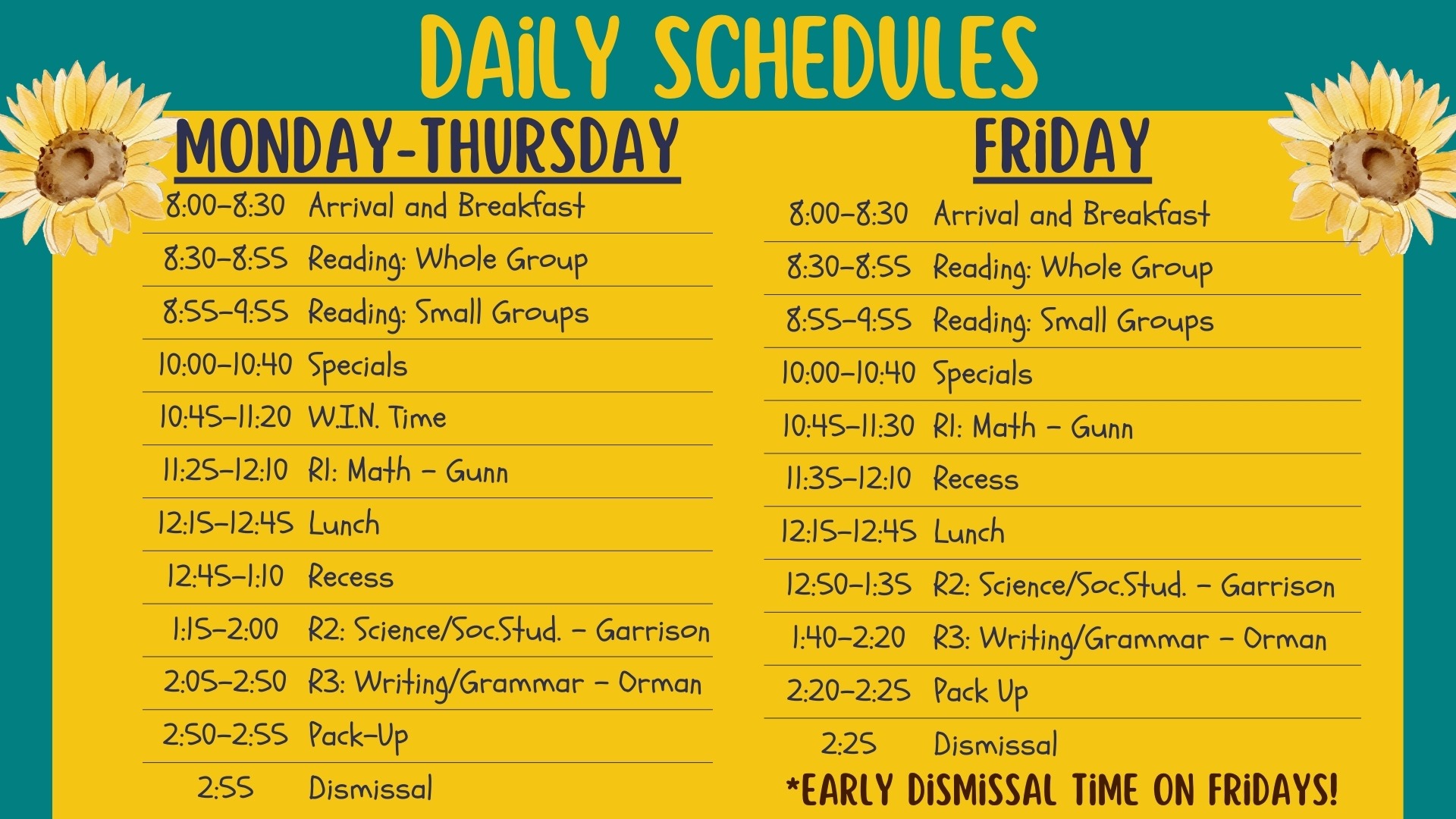 Daily Agenda