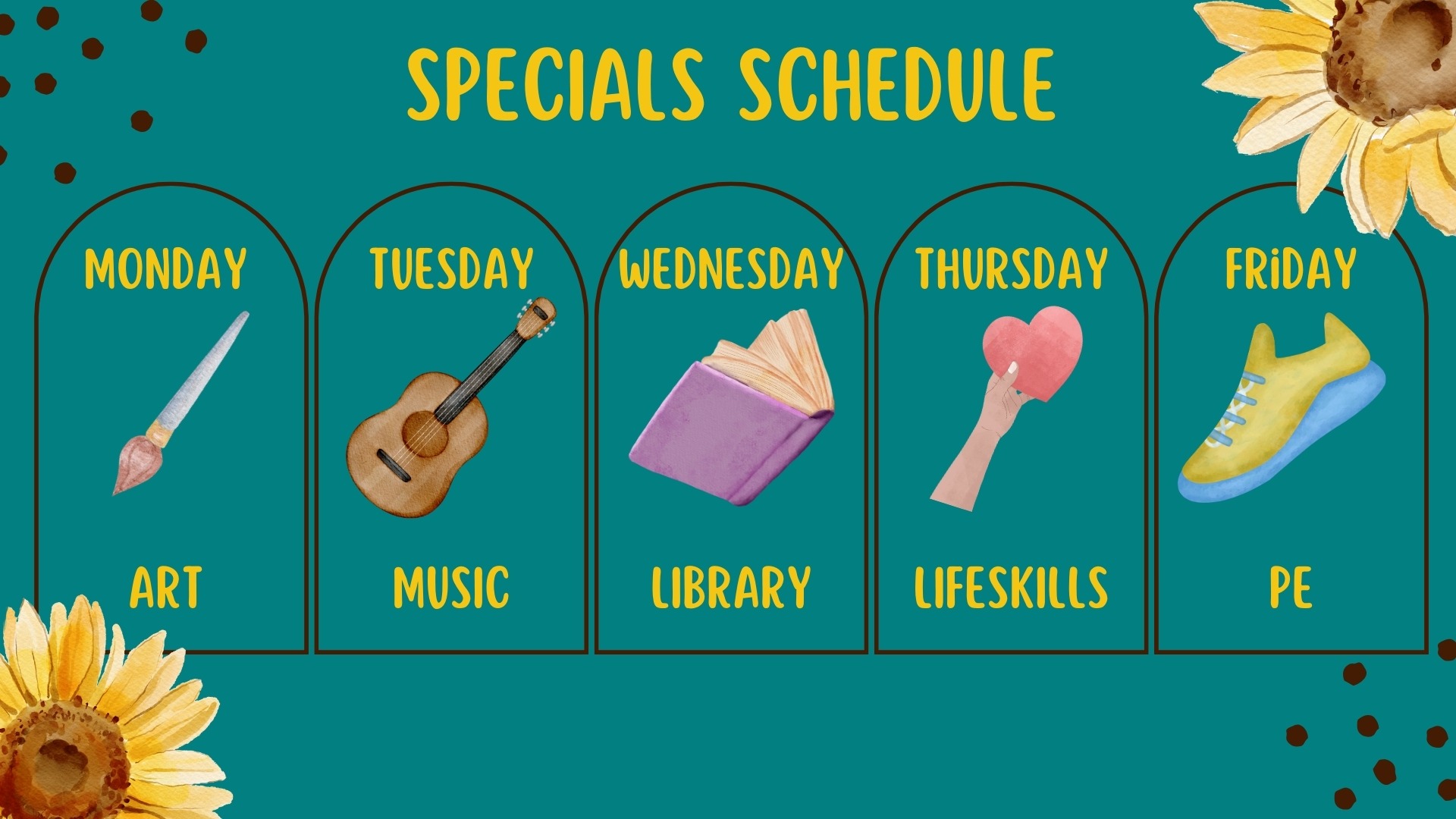 Specials Schedule
