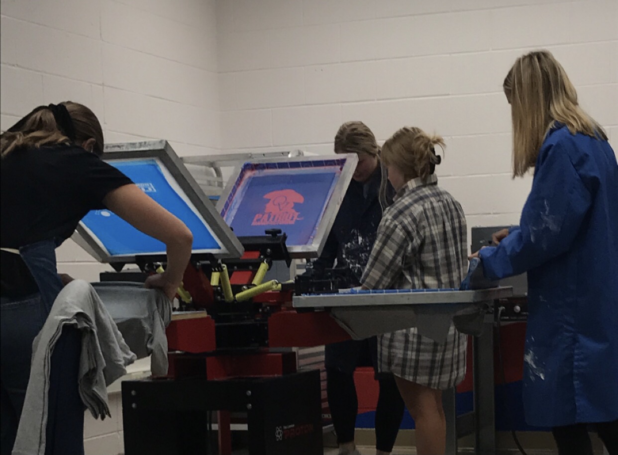 Students Screen Printing