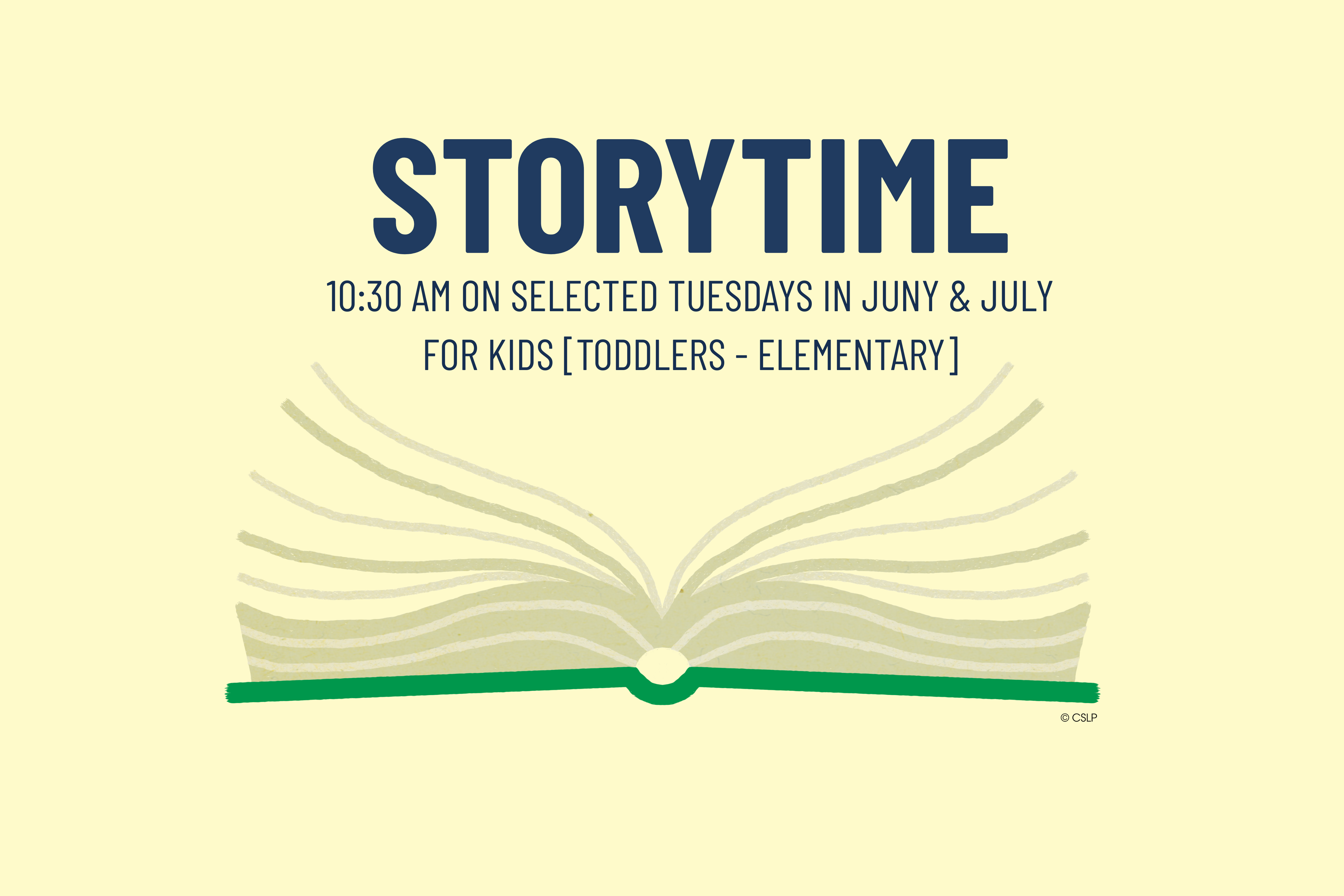 image with text that reads, "storytime"