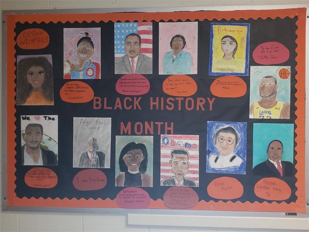 Black History Artwork from Charles Town Middle School