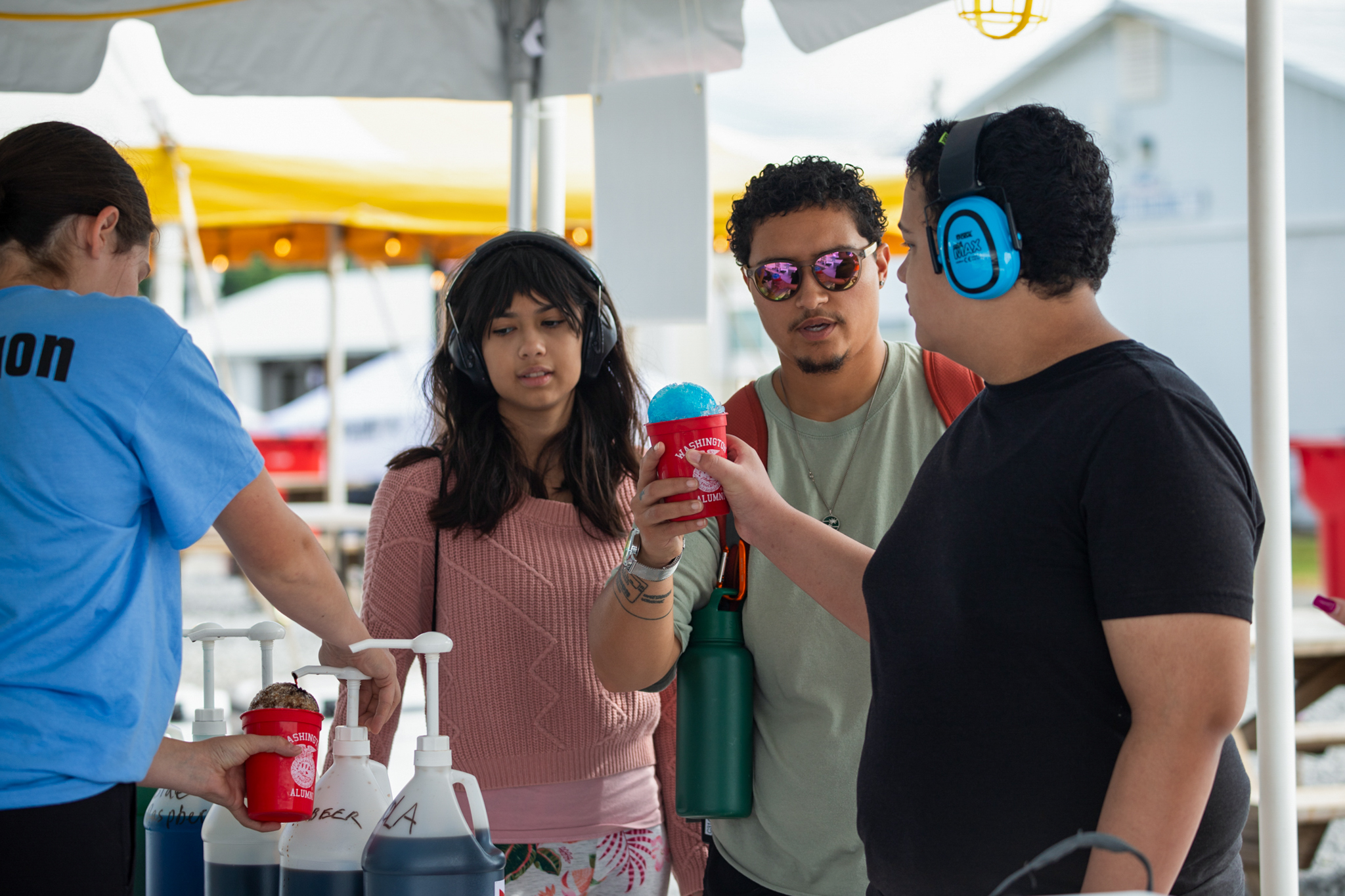 Students enjoying a slushee at the fair