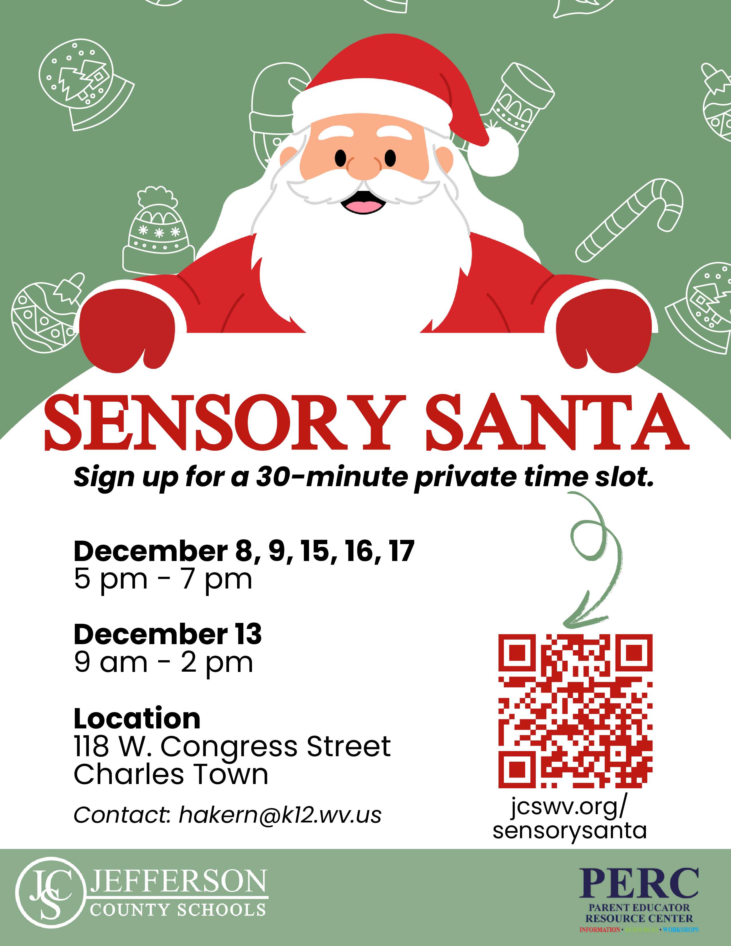 Sensory Santa Image, Information on webpage