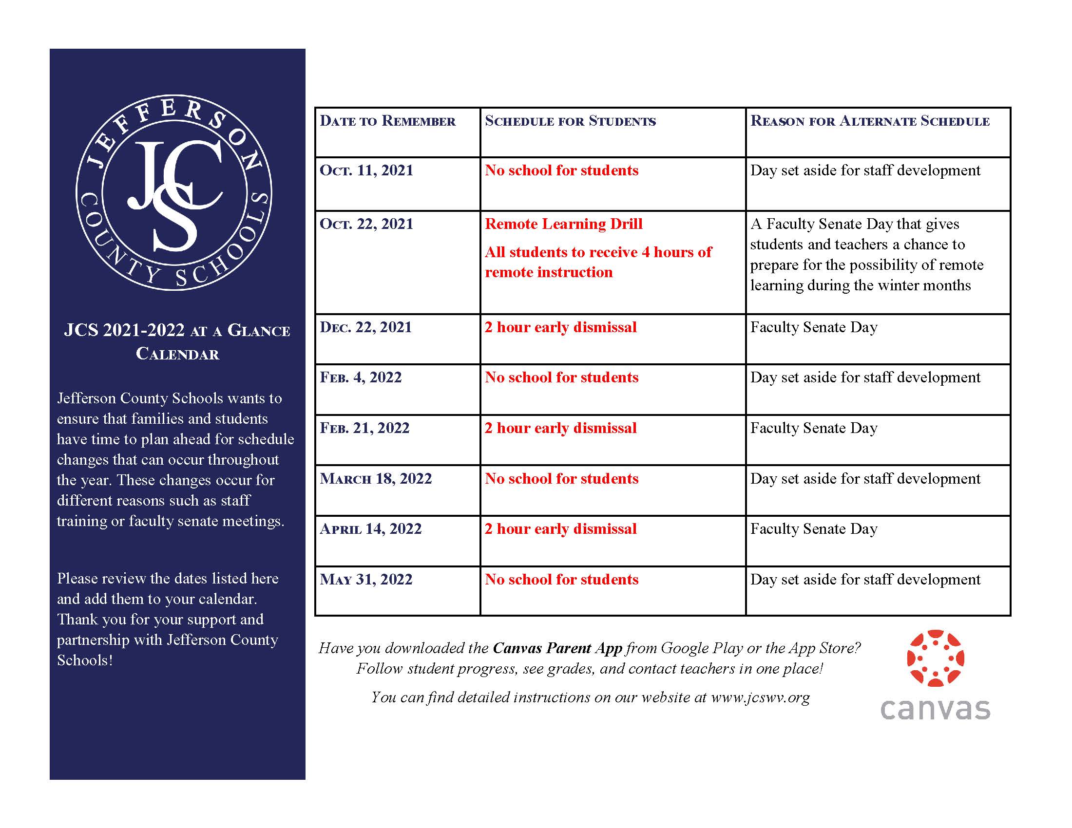 Calendar | Jefferson County Schools