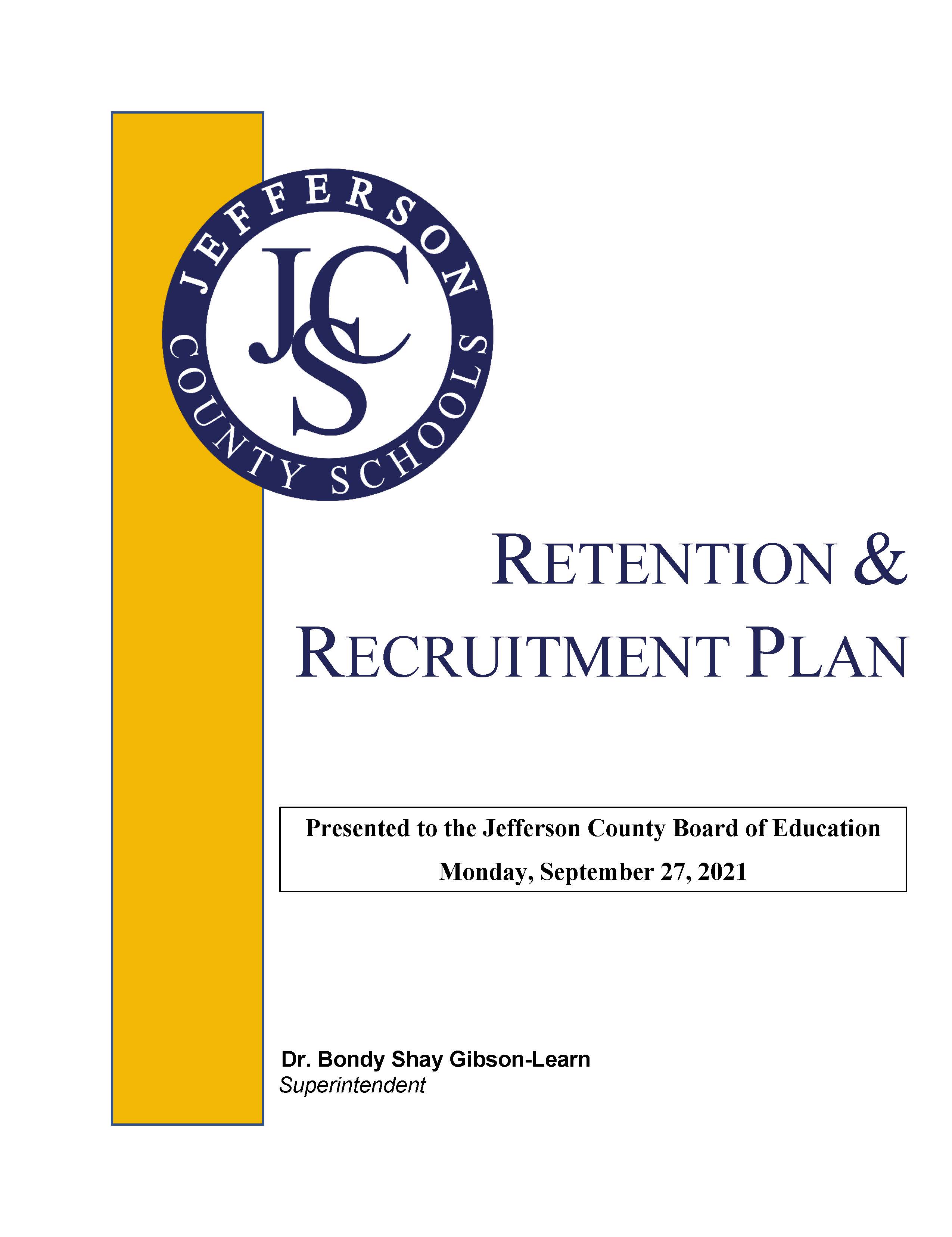 JCS Retention and Recruitment Plan