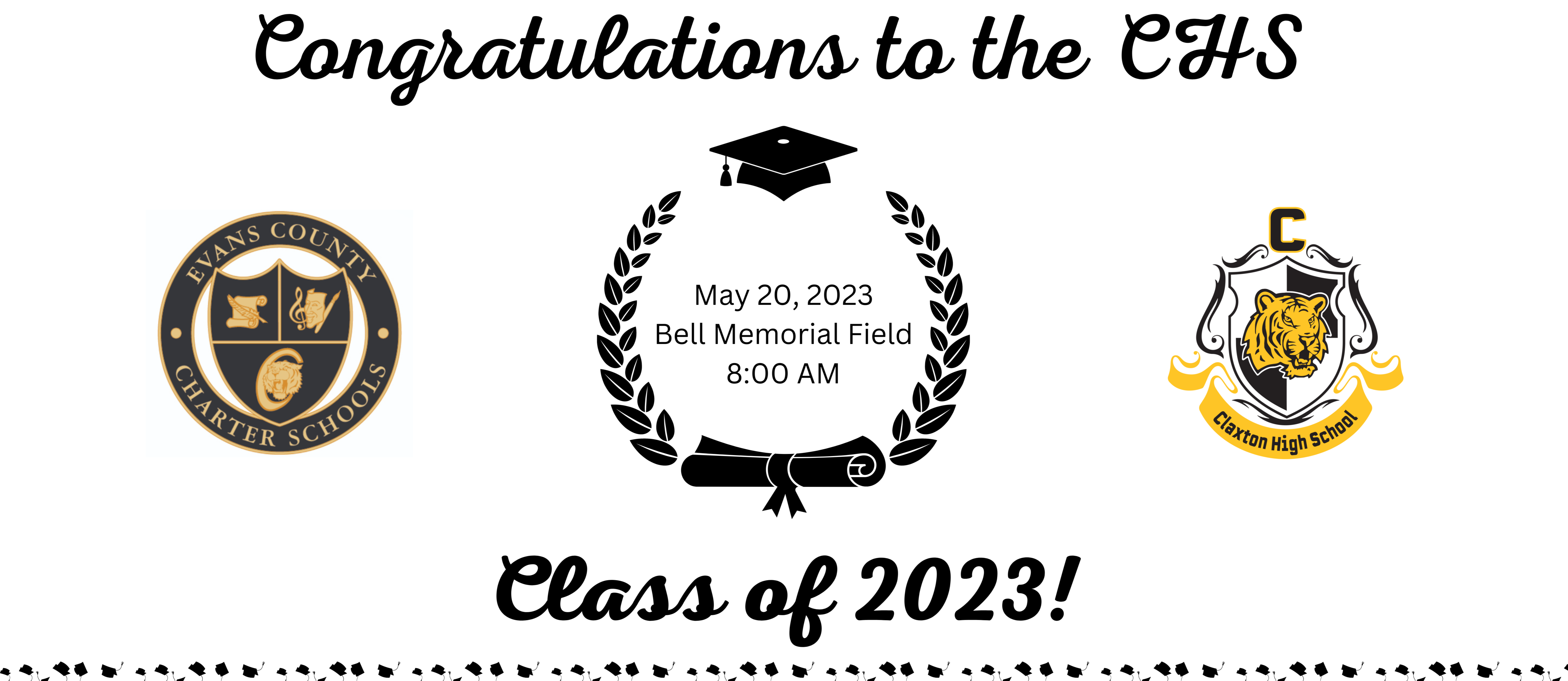 Graduation Graphic- May 20, 2023, Bell Memorial Field, 8 AM