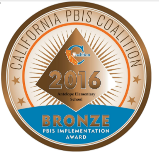 California PBIS Coalition 2016 Bronze Award