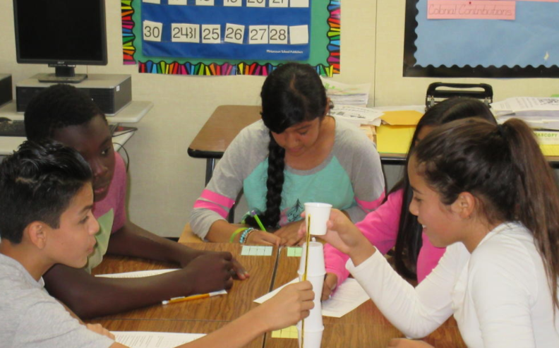 Students working together at a table