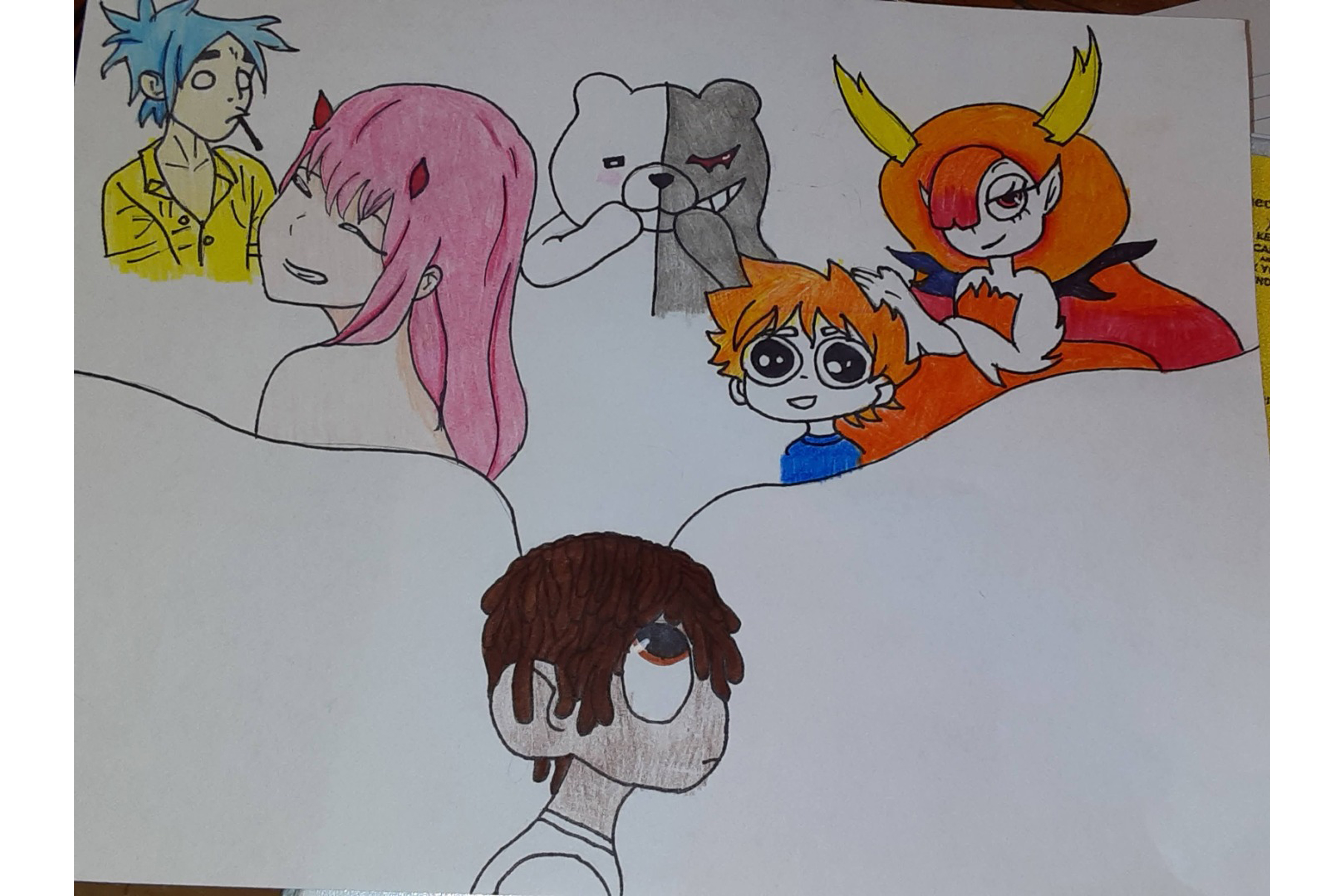 Different anime characters drawing