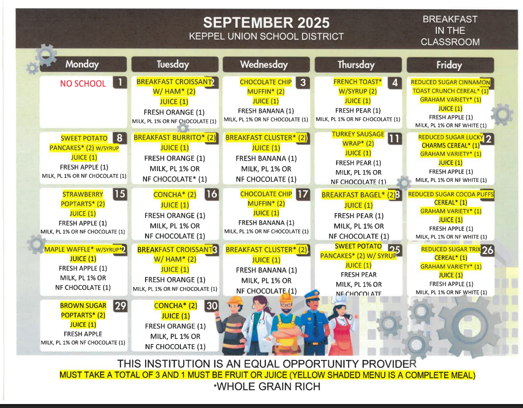September Menu!