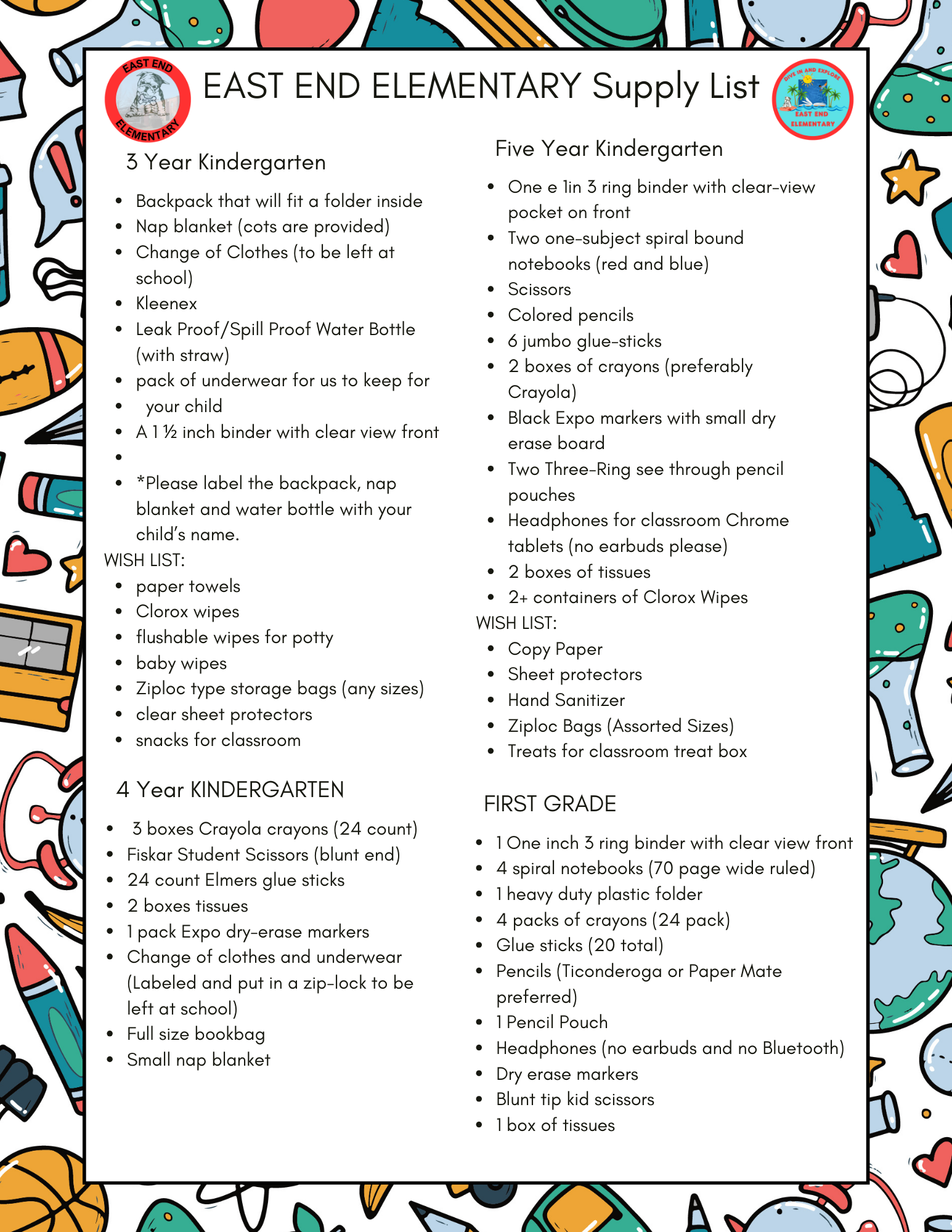 Supply List 1