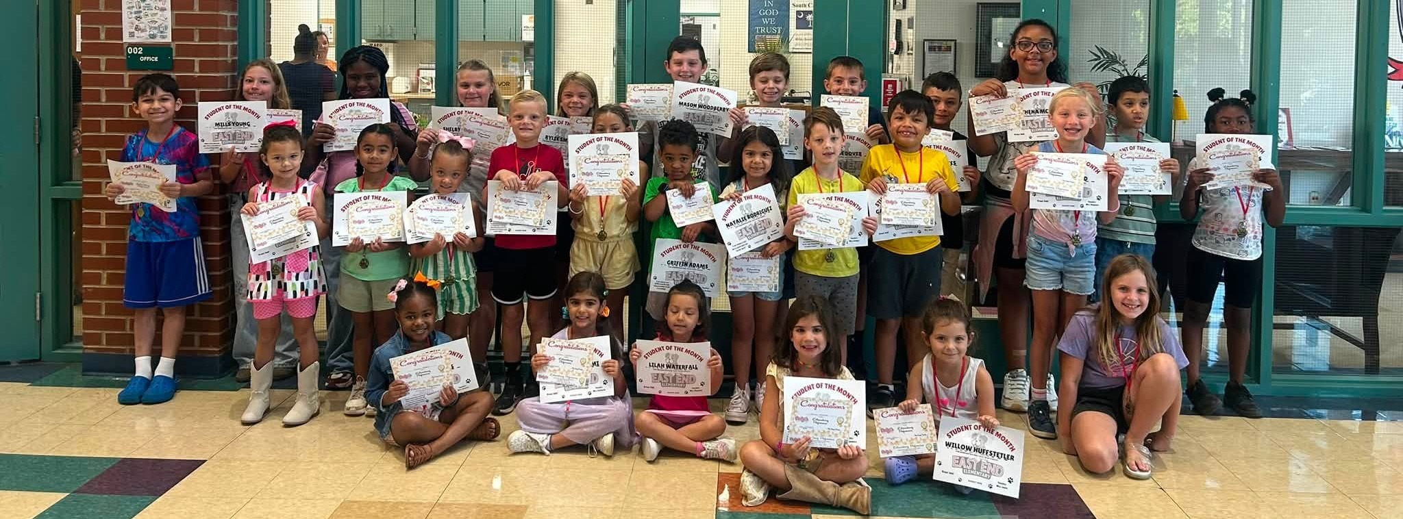 East End has recognized one student from each homeroom for being trustworthy