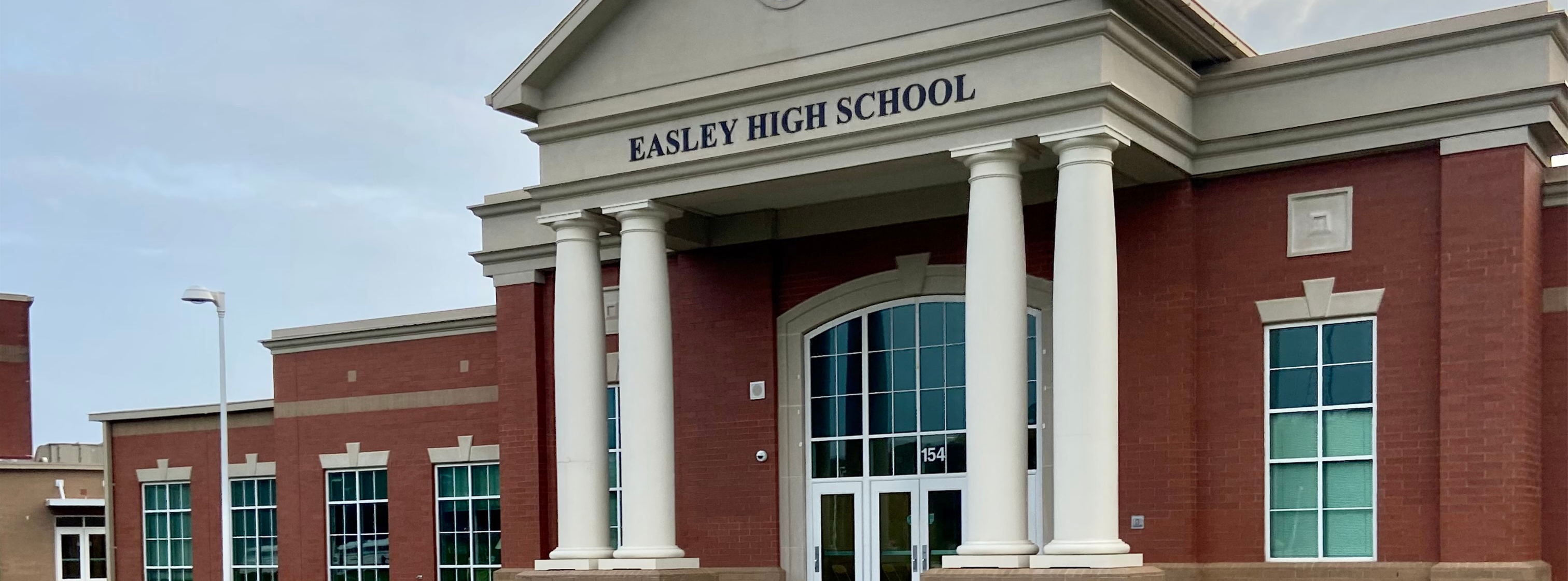 The front entrance of Easley High School