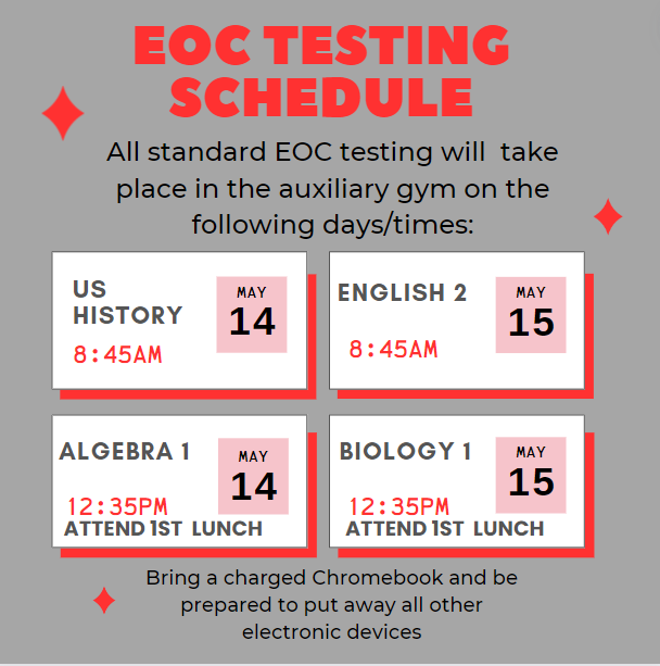 2024 EOC Test Calendar Liberty High School