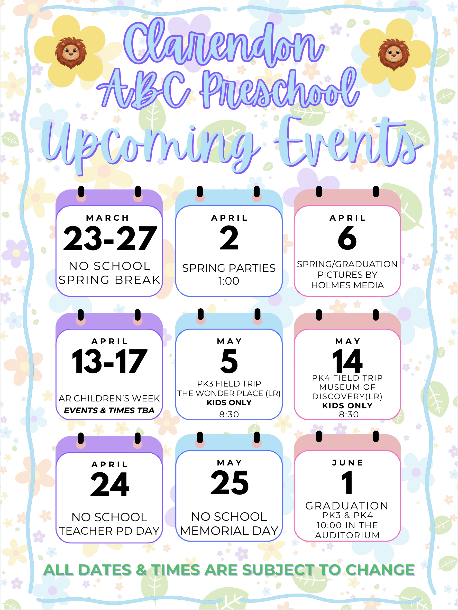 March-June Events