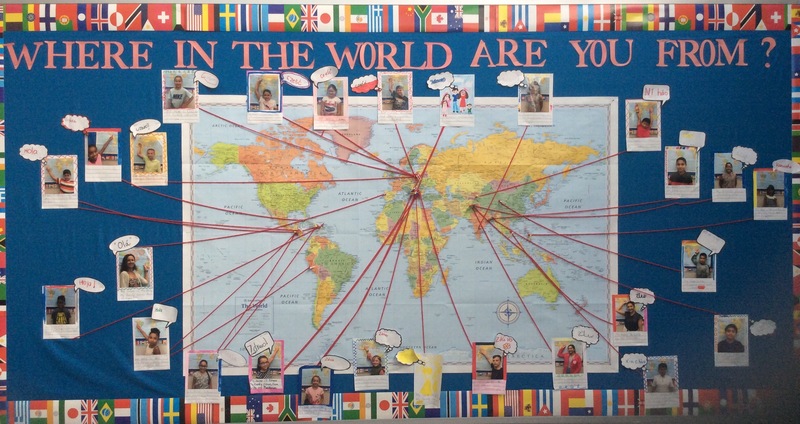 photo of where in the world are you from bulletin board