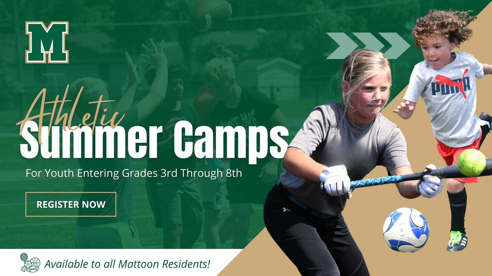 Athletic Sumer Camps for Mattoon Resident Youth Entering Grades 3-8th Grades