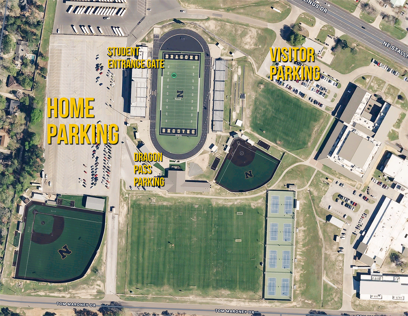 Dragon Stadium parking map