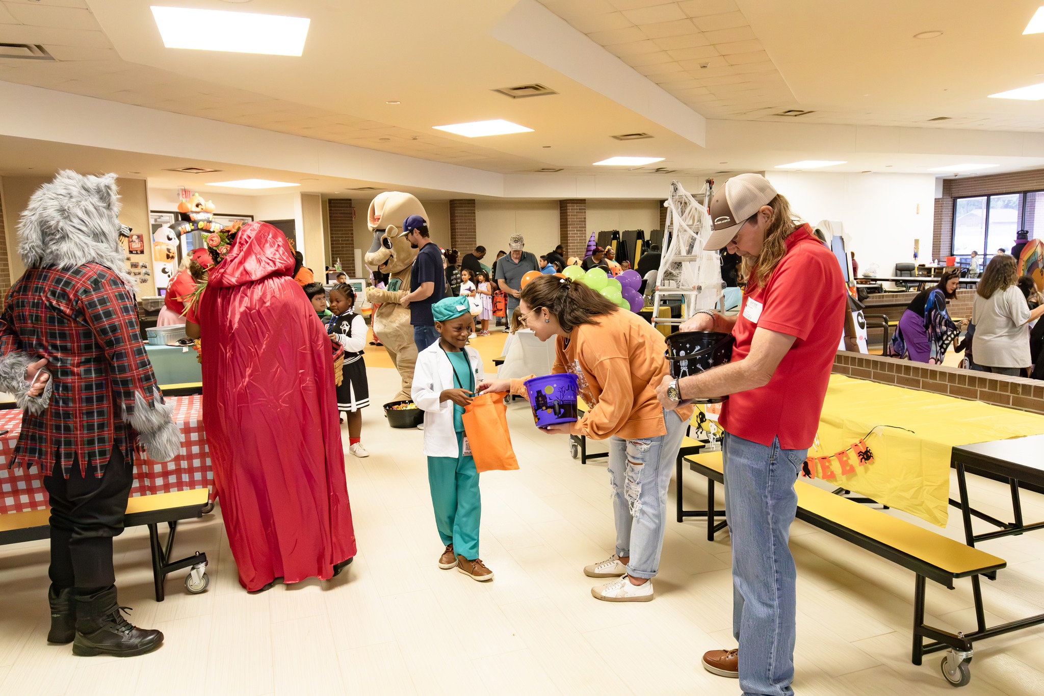 Students at trunk or treat