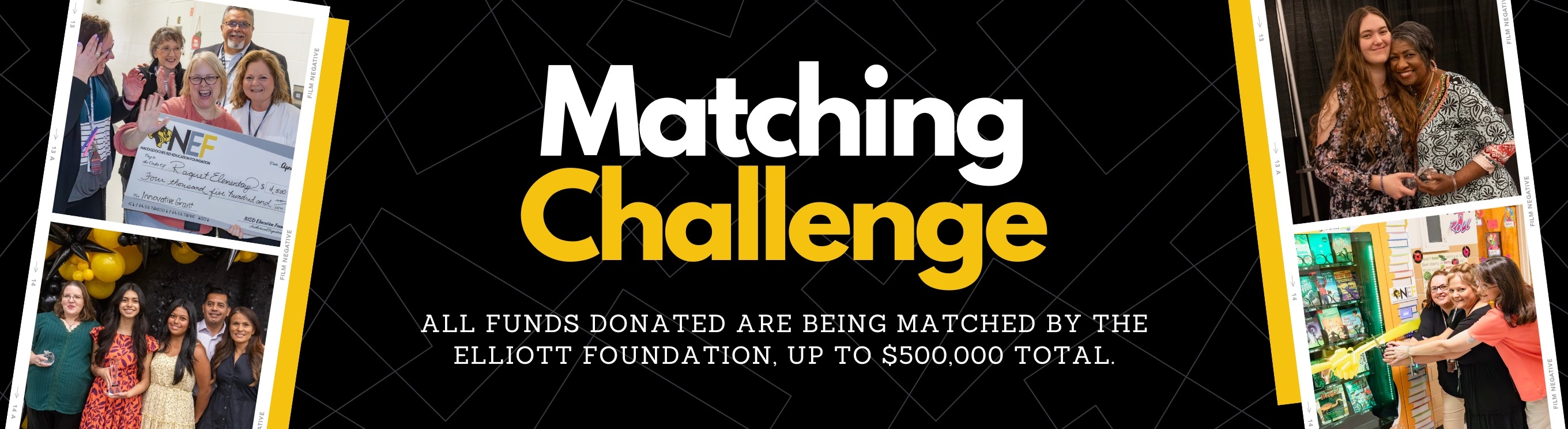 Matching Challenge: all funds donated are being matched by the Elliot Foundation, up to $500,000 total.