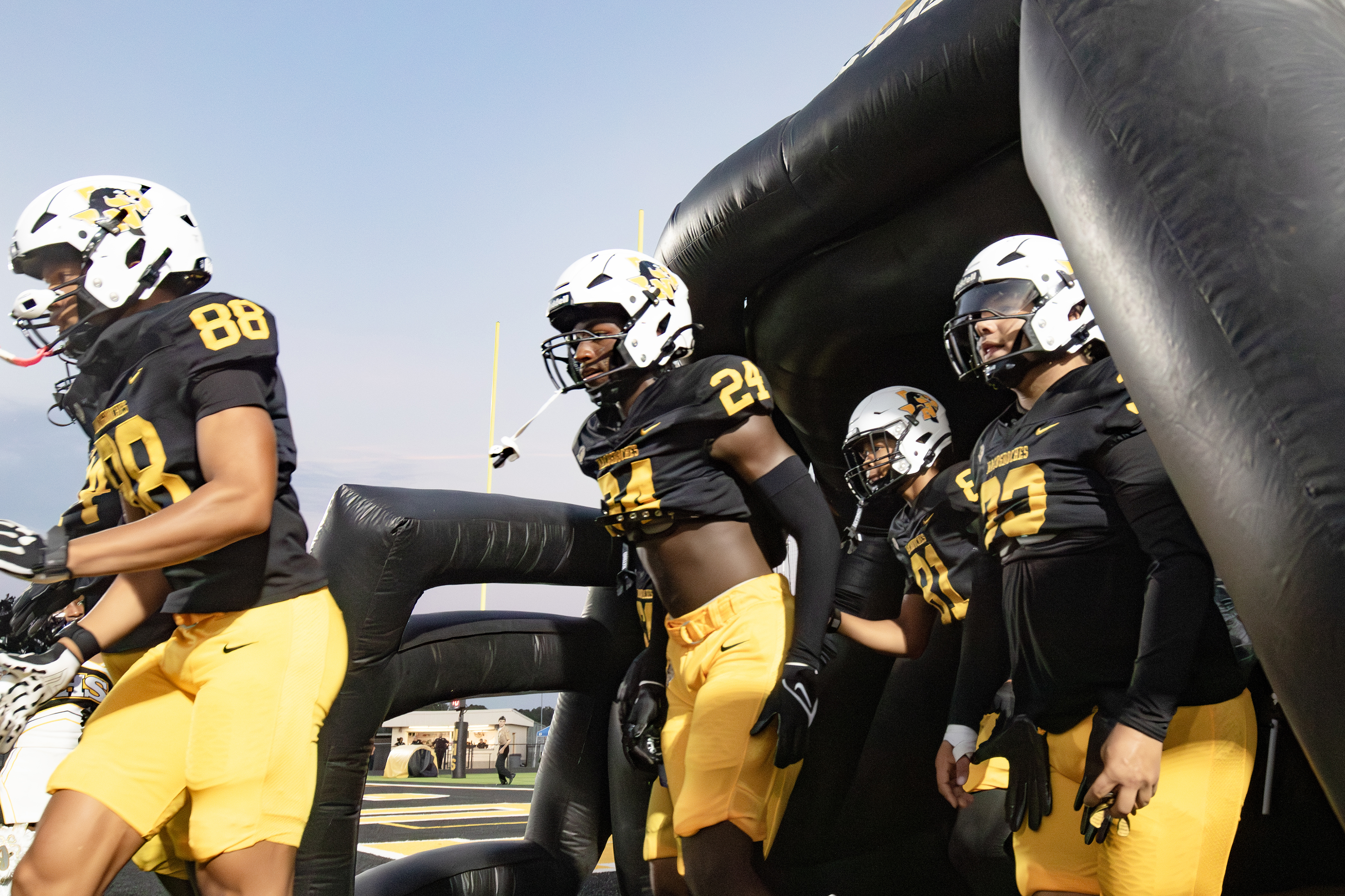 Football team enters the field