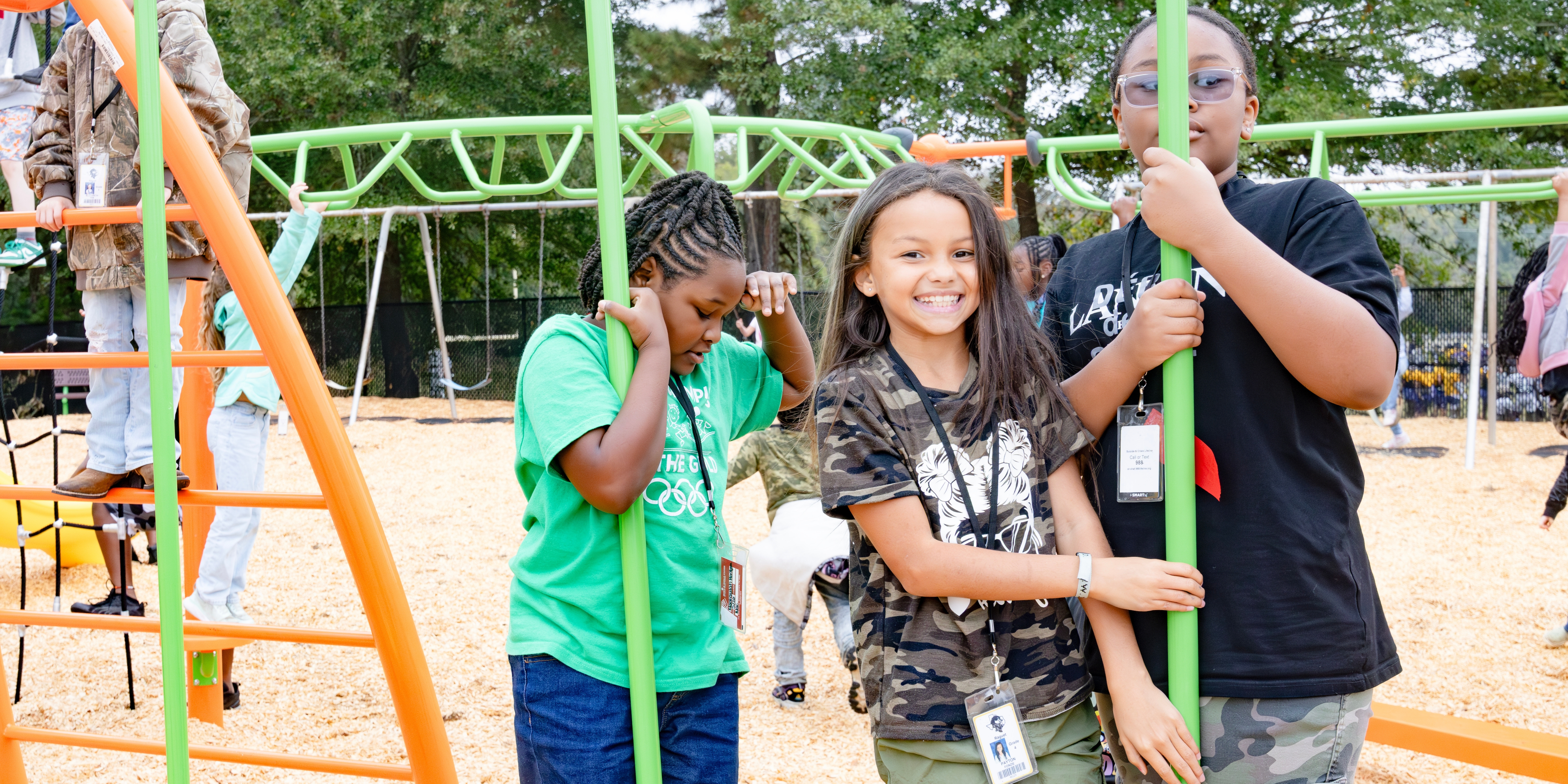 Students playing on playground