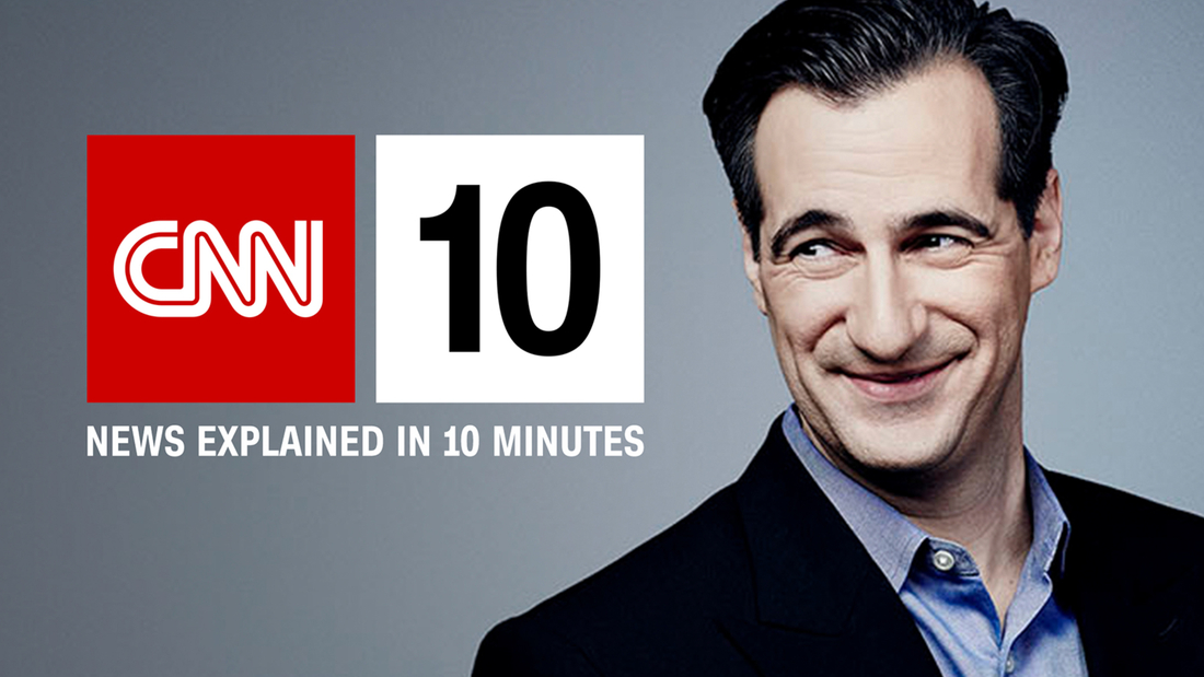 CNN 10 Logo with a picture of its host